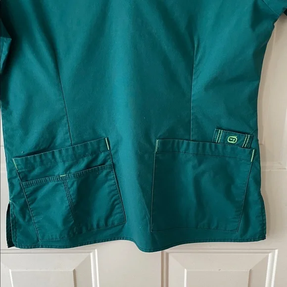 WonderWink Teal V-Neck Medical Scrub Top - Picture 5 of 5